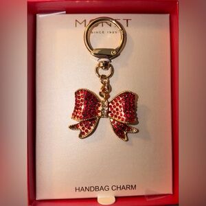 Monet Gold and Red Bow Key Charm